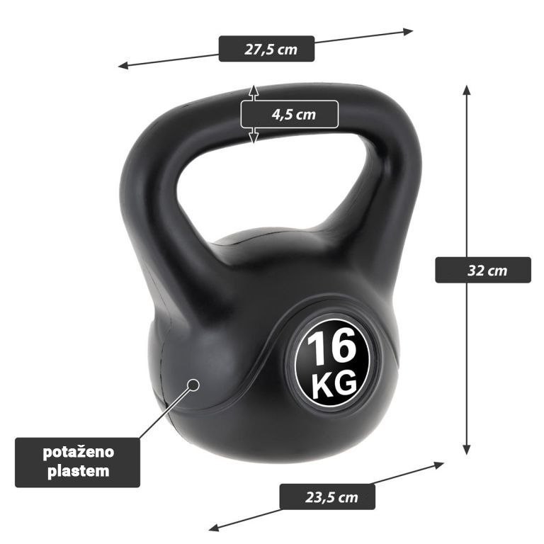 MAXXIVA Kettlebell, czarny, 16 kg
